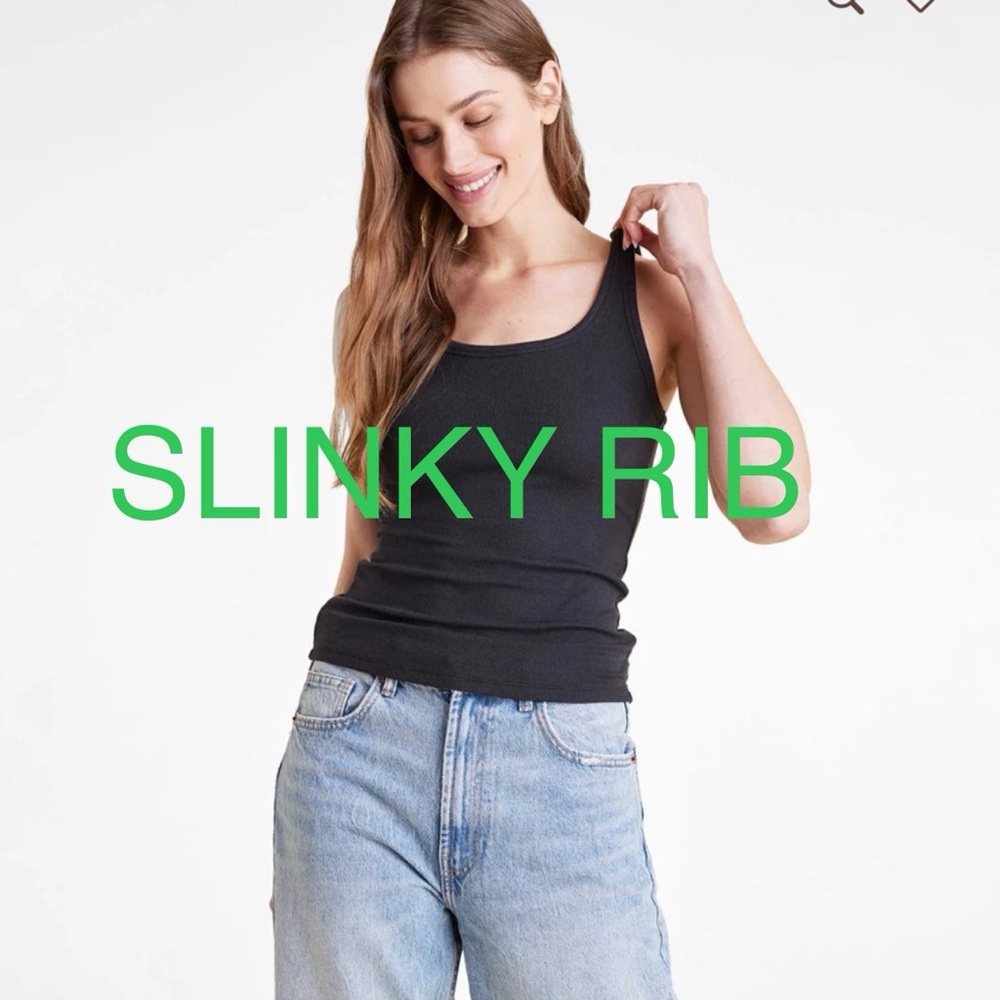 Nuuds Slinky Rib Black Tank